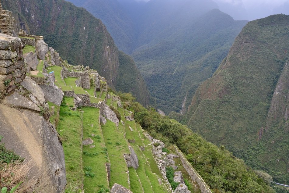 gorgeous landscape of ancient stone steps on mountain side in peru, cuzco
