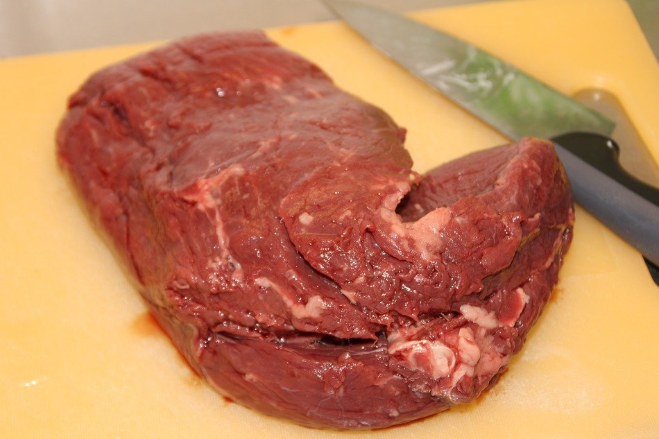 Beef and knife
