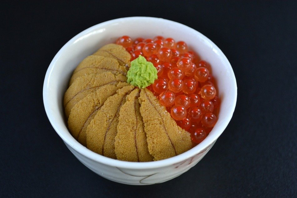 Japanese salmon urchin dish