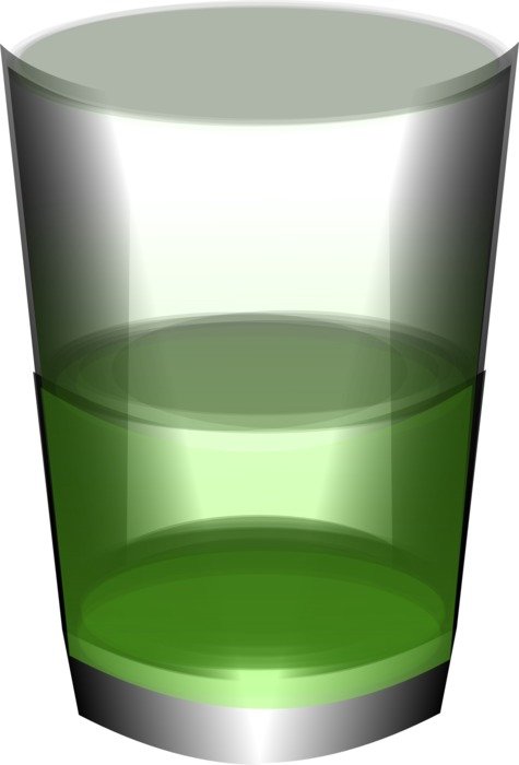 green glass with water