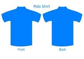 painted blue t-shirt front and back