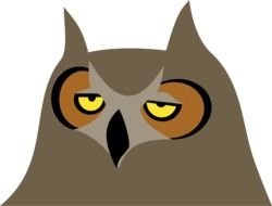 brown Owl head, Clip Art