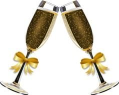 Gold Champagne Glasses Clip Art N2