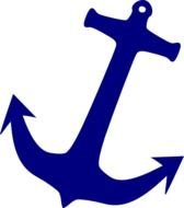 Blue Anchor Clip Art N19