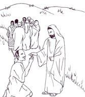 Jesus Heals 10 Lepers Coloring Page