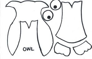 Black and white drawing with the owl clipart