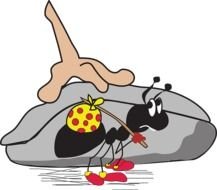 Cartoon Ant Hiking