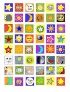 Sun Moon Stars Clip Art N13