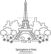 Eiffel Tower Embroidery Pattern
