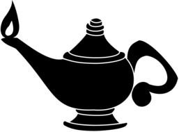 painted black genie lamp