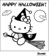Hello Kitty Halloween Coloring Pages