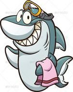 Cartoon Shark With Goggles