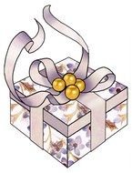 Gift Box with ribbon, drawing