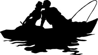 Vintage Couple Silhouette drawing