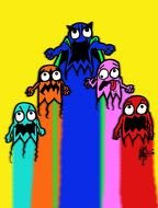 Pac Man Ghost Monster drawing