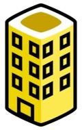 simple yellow and black three-storey building