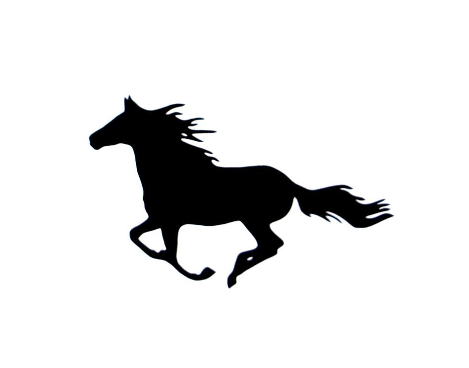 black Horse Silhouette runs drawing