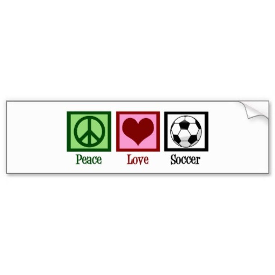 F uacutetbol Del Amor De La Paz Etiqueta Parachoque
