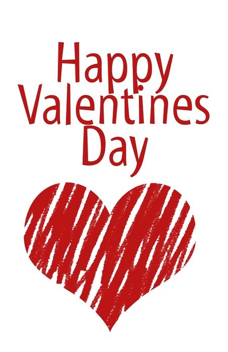 Happy Valentineâs Day, red and white banner