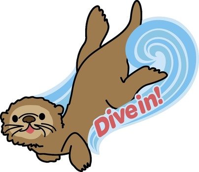 drive in, Otter on water, Girl Scout Patch