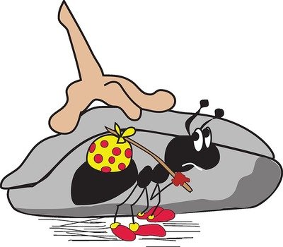 Cartoon Ant Hiking