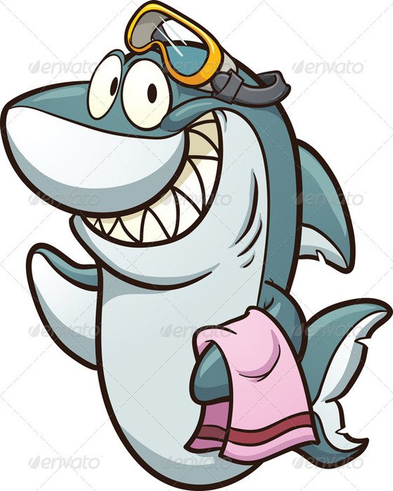 Cartoon Shark With Goggles