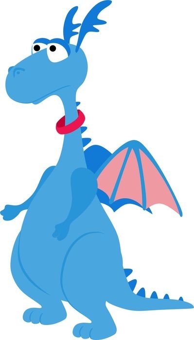 Beautiful and cute blue dragon clipart