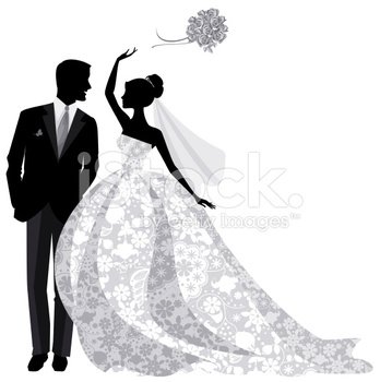 Married Couple Silhouette Clip Art N3