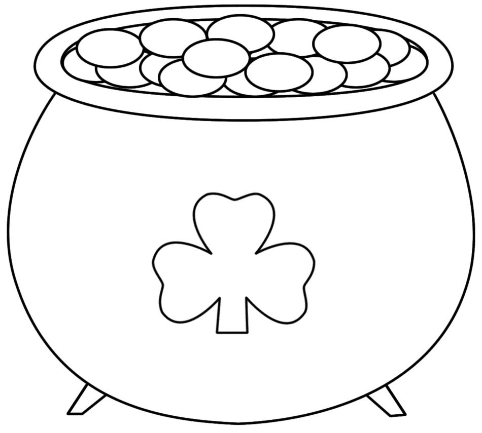 black and white picture of a pot of coins