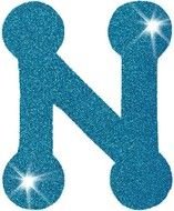 Glitter Letter N as a drawing