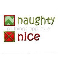 Naughty Or Nice Christmas Applique Designs 2 3 Sizes
