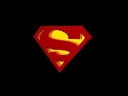 Superman logo on the black background