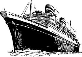 Black And White Ship Clip Art N12