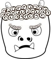 head of Japanese Troll, Oni, outline