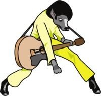 animal with a guitar like elvis