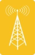Wi-Fi tower on a yellow background