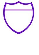 painted violet-white shield