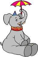 circus elephant as a graphic illustration