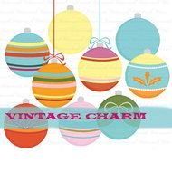 Vintage Christmas Ornament Clip Art N3