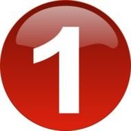 Red Number 1 Clip Art N6