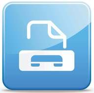 Fax, glossy blue Icon
