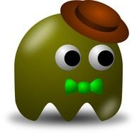 green emoticon iwearing red hat