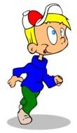 Clip art of blonde Boy Running