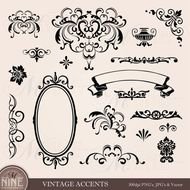 Digital Clipart VINTAGE Accents Design By MNINEDESIGNS $499