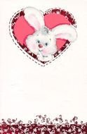 picture of a hare in a red heart
