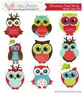 Holiday Party Clip Art Owl