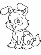 Black and white drawing of the beautiful dog clipart