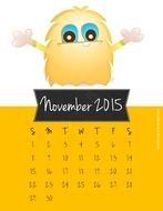november 2015, Calendar sheet