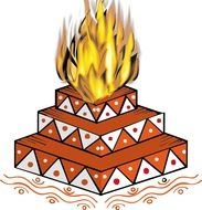 fire cake drawing