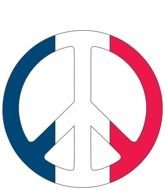 red blue white Peace Sign Clip Art drawing